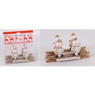 Hóember Csipeszes Arany-Fehér S/4