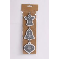 Fa Ajtódísz Szürke-Fehér S/3