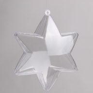 Műanyag Pattintós Csillag, Átlátszó 10Cm